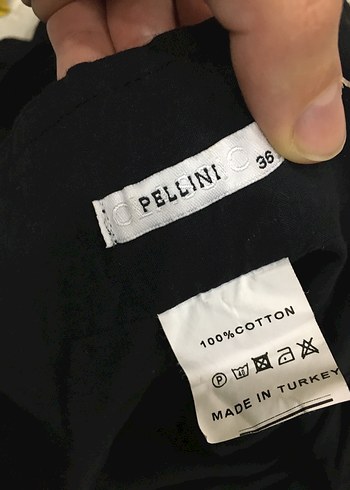 Drapeli Siyah Midi Keten Etek - Görsel 5