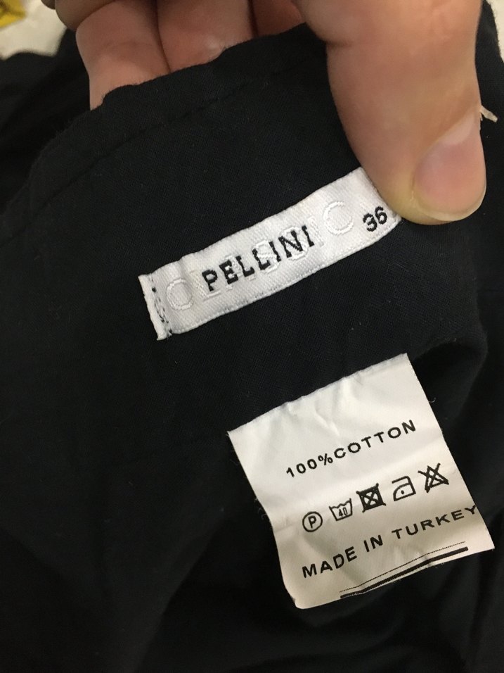 Drapeli Siyah Midi Keten Etek - Görsel 5