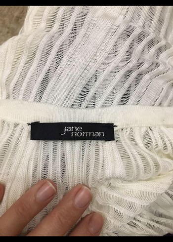 Bohem Tarzı Beyaz Örgü Kadın Kazak - Görsel 2