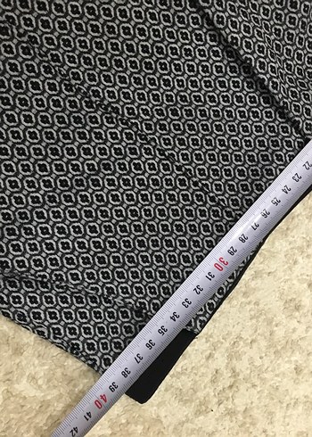 Gri Desenli Kemerli Kadın Kumaş Pantolon - Görsel 4