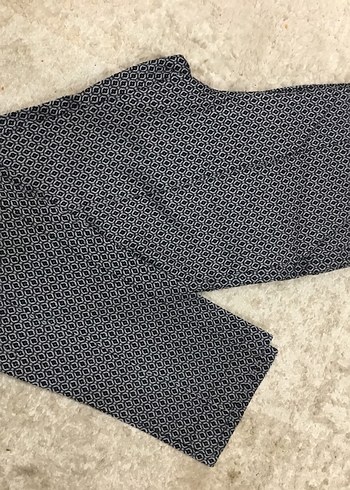 Gri Desenli Kemerli Kadın Kumaş Pantolon - Görsel 3