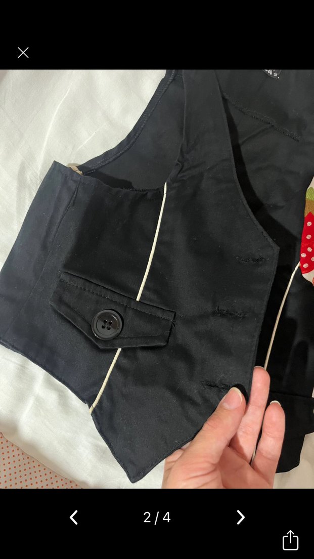 Düğmeli Siyah Kadın Yelek Midi Boy - Görsel 3