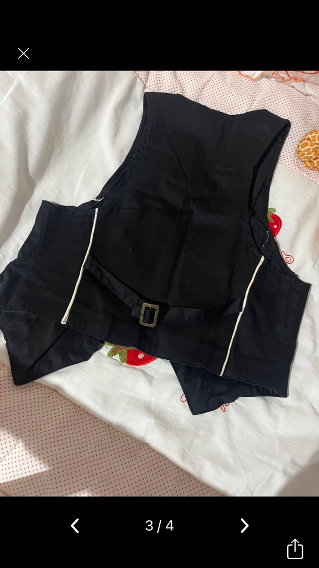 Düğmeli Siyah Kadın Yelek Midi Boy - Görsel 2