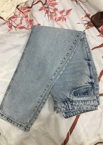 Açık mavi, koton mom jean - Görsel 8