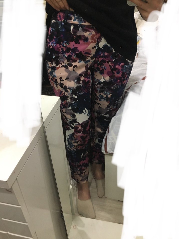 Kadın Çok Renkli Baskılı Midi Kumaş Pantolon - Görsel 5