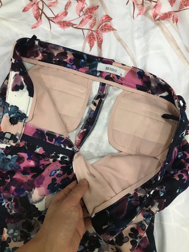 Kadın Çok Renkli Baskılı Midi Kumaş Pantolon - Görsel 4