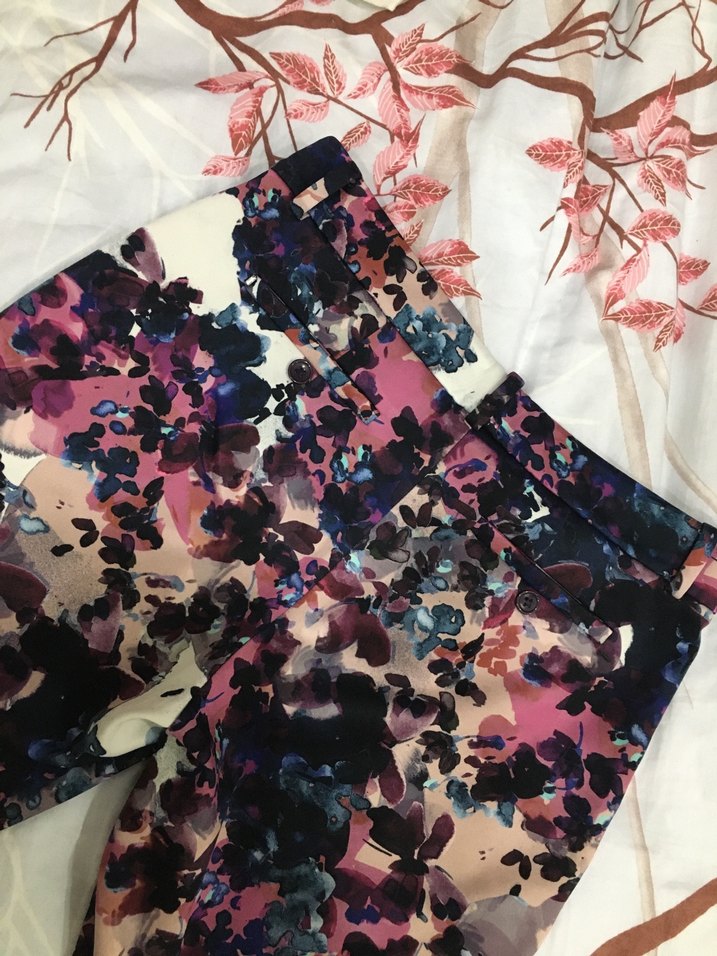 Kadın Çok Renkli Baskılı Midi Kumaş Pantolon - Görsel 3