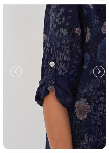 Lacivert Batik Desenli V Yaka Kadın Gömlek - Görsel 5