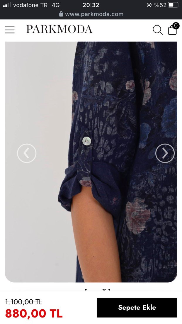 Lacivert Batik Desenli V Yaka Kadın Gömlek - Görsel 5