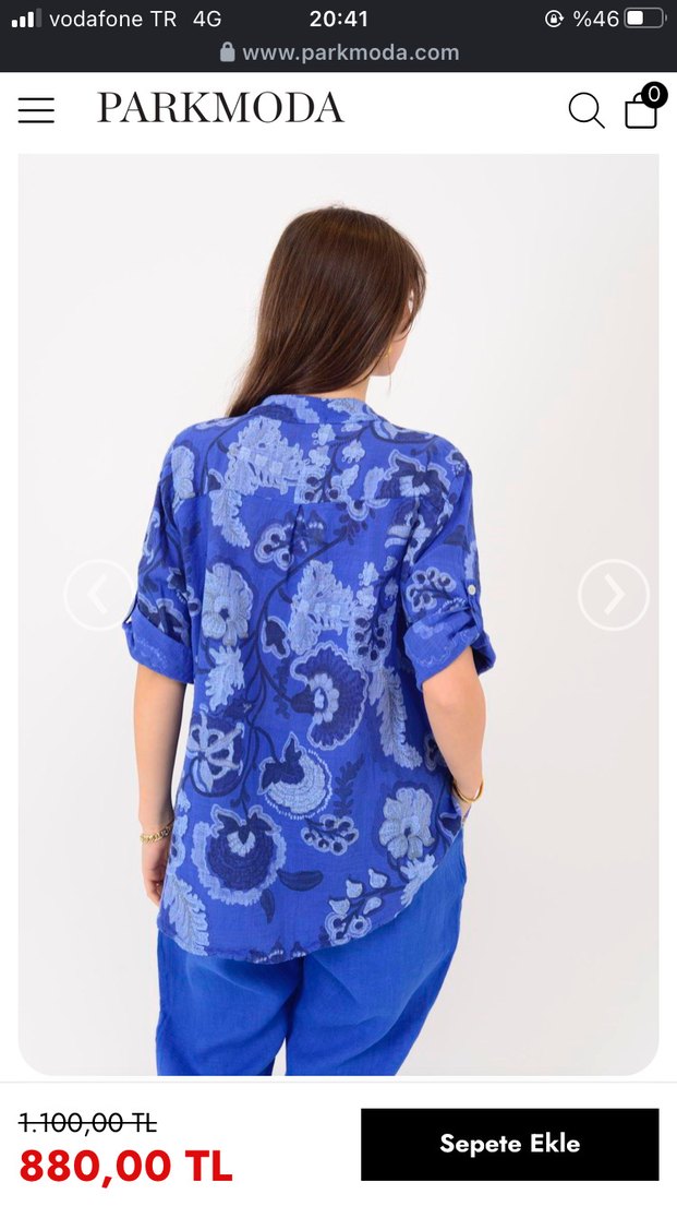 Mavi Batik Desenli Kadın Denim Gömlek - Görsel 5