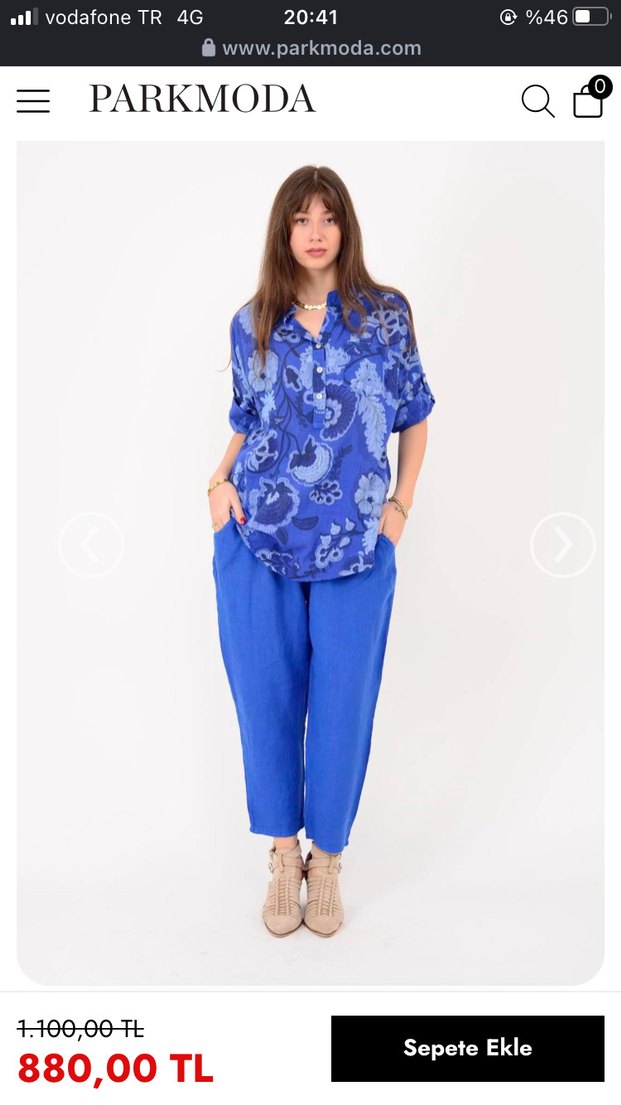 Mavi Batik Desenli Kadın Denim Gömlek - Görsel 3