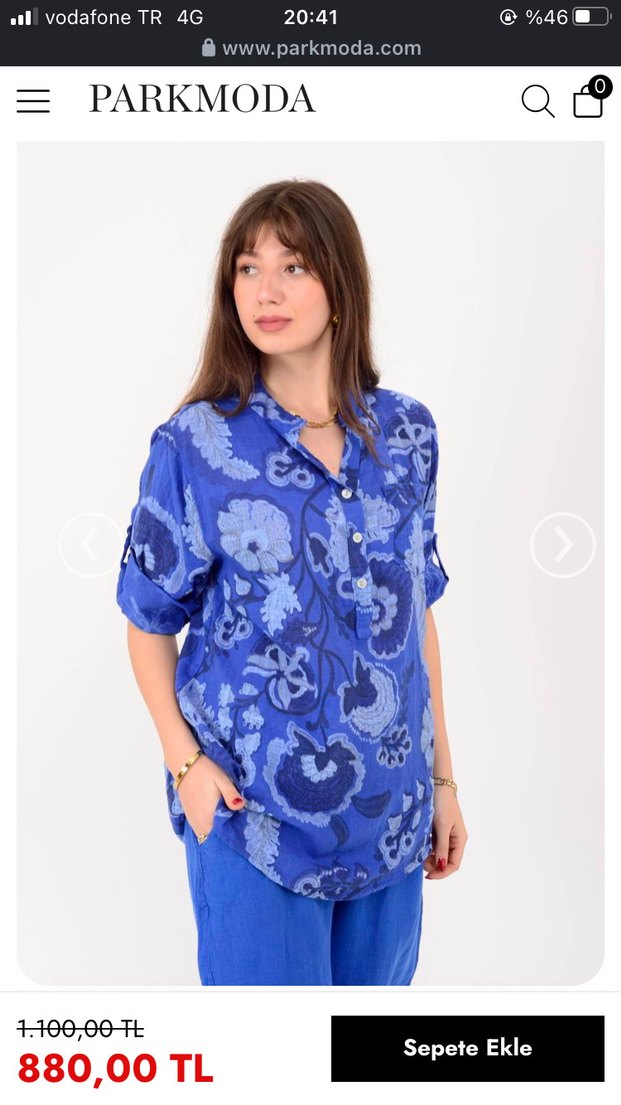 Mavi Batik Desenli Kadın Denim Gömlek - Görsel 2