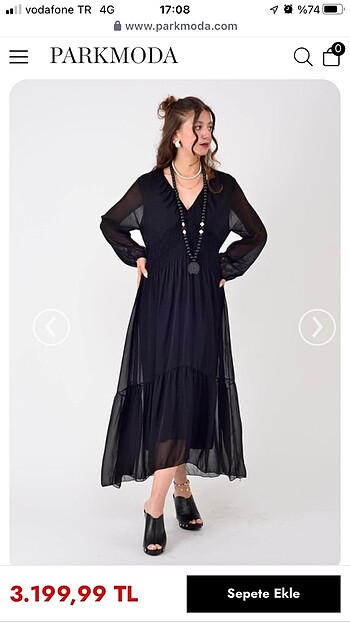 44 Beden Park moda İpek elbise
