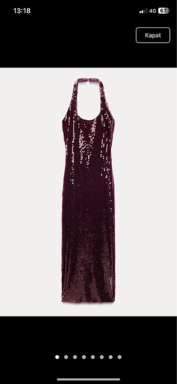 zara bordo pul payet elbise