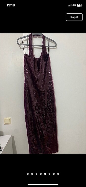 Zara zara bordo pul payet elbise