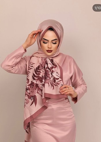 Pembe Drapeli Kadın Saten Şal
