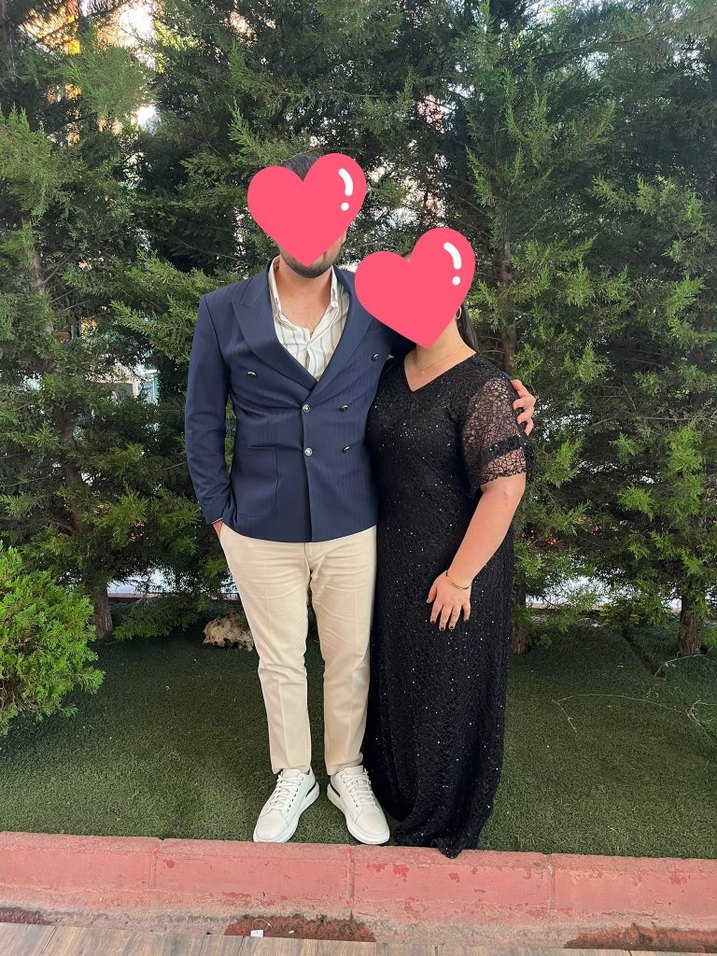 Kadjn Siyah  Payetli Abiye Elbise - Görsel 3