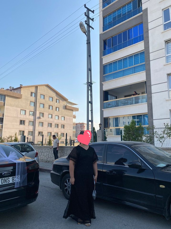 Kadjn Siyah  Payetli Abiye Elbise - Görsel 2