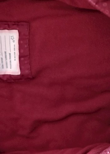 Bordo Parlak Kız Çocuk Montu Kapüşonlu - Görsel 5