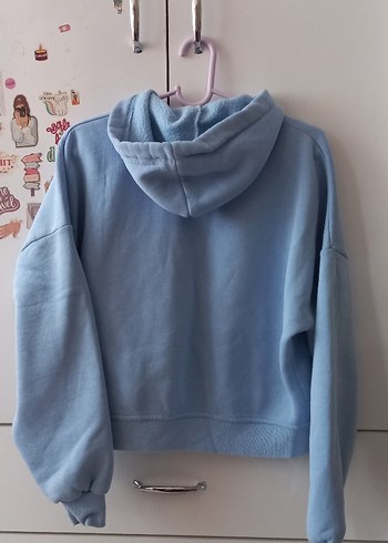 Mavi Kapüşonlu Sweatshirt - Görsel 3