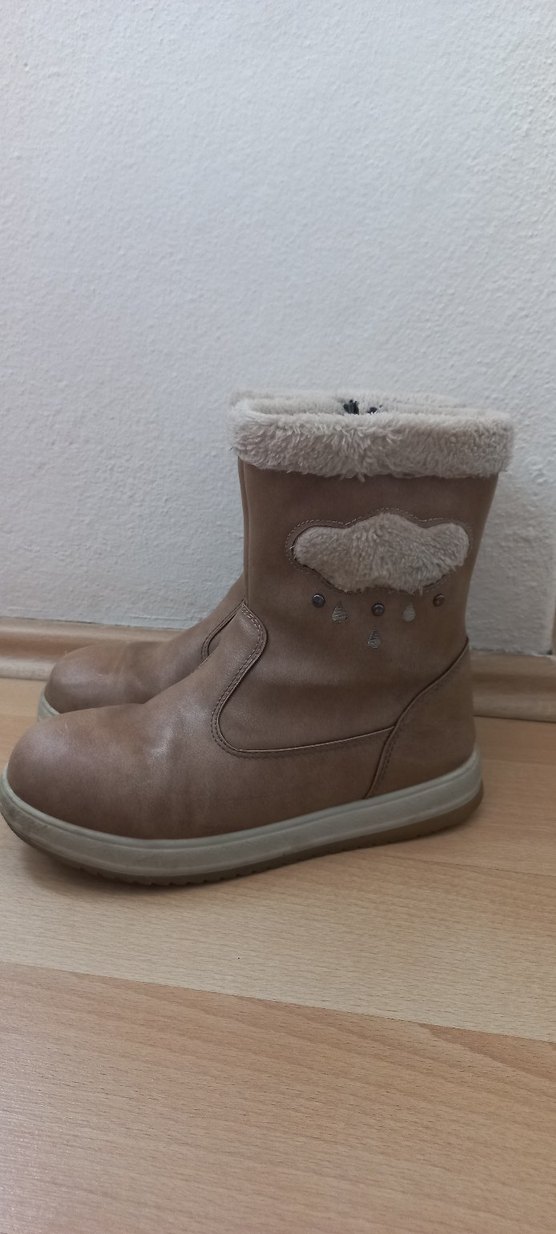 Bej Süet Kürklü Kız Çocuk Botu - Görsel 2