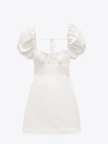 Zara beyaz keten elbise
