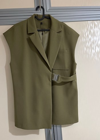 Trendyol & Milla Milla 40 Beden Haki Kolsuz Blazer Yelek