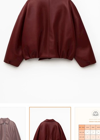 Bordo deri ceket - Görsel 2