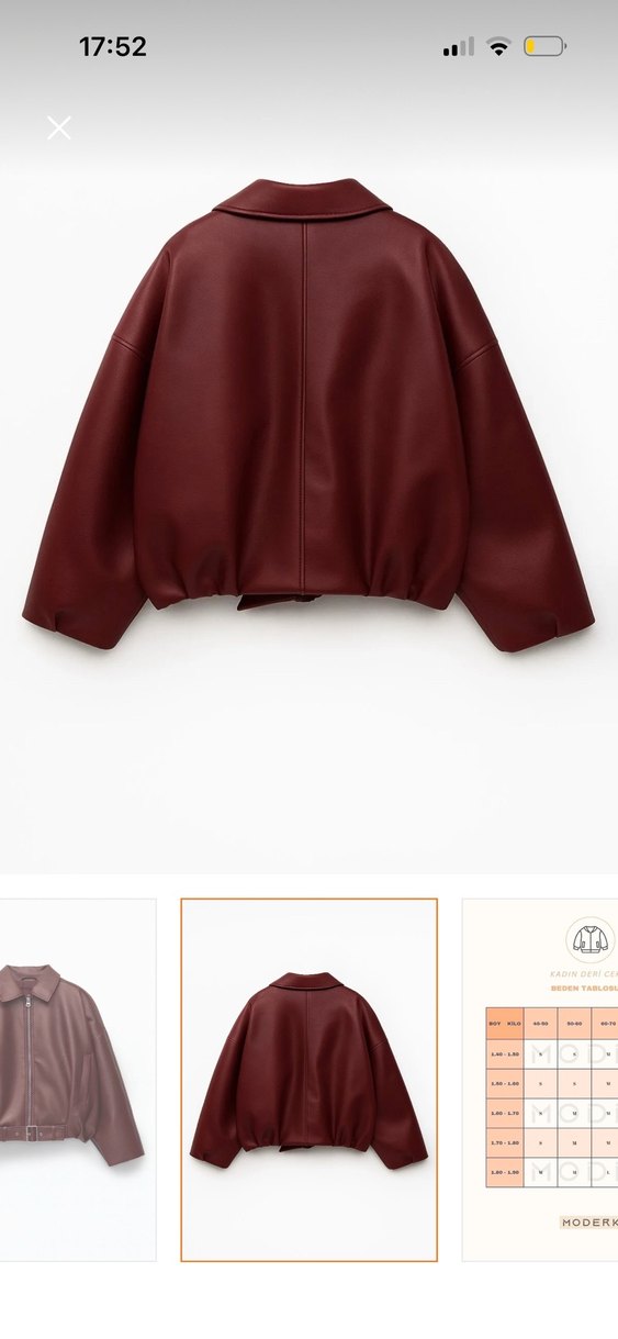 Bordo deri ceket - Görsel 2