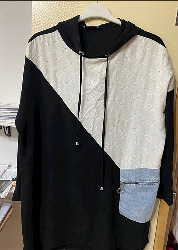 Kapüşonlu Siyah Kadın Sweatshirt