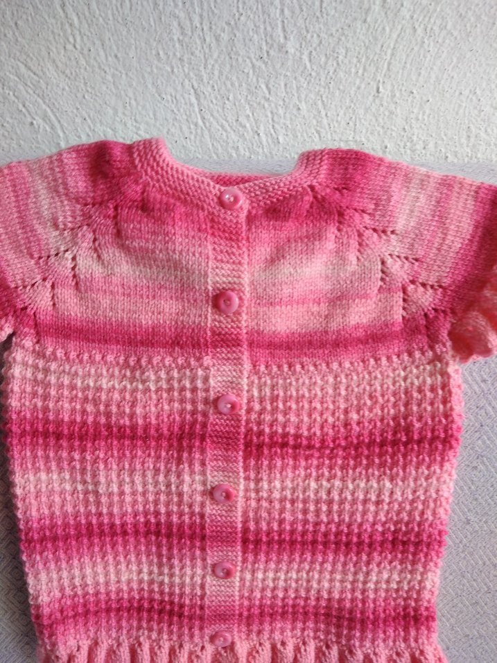 Kız Çocuk Renkli Pembe Örgü Kolsuz Kazak - Görsel 4