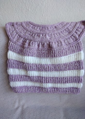 Kız Çocuk Lila Bohem Örgü Yelek - Görsel 3