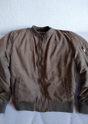 Kahverengi Süet erkek Fermuarlı Ceket - Görsel 3