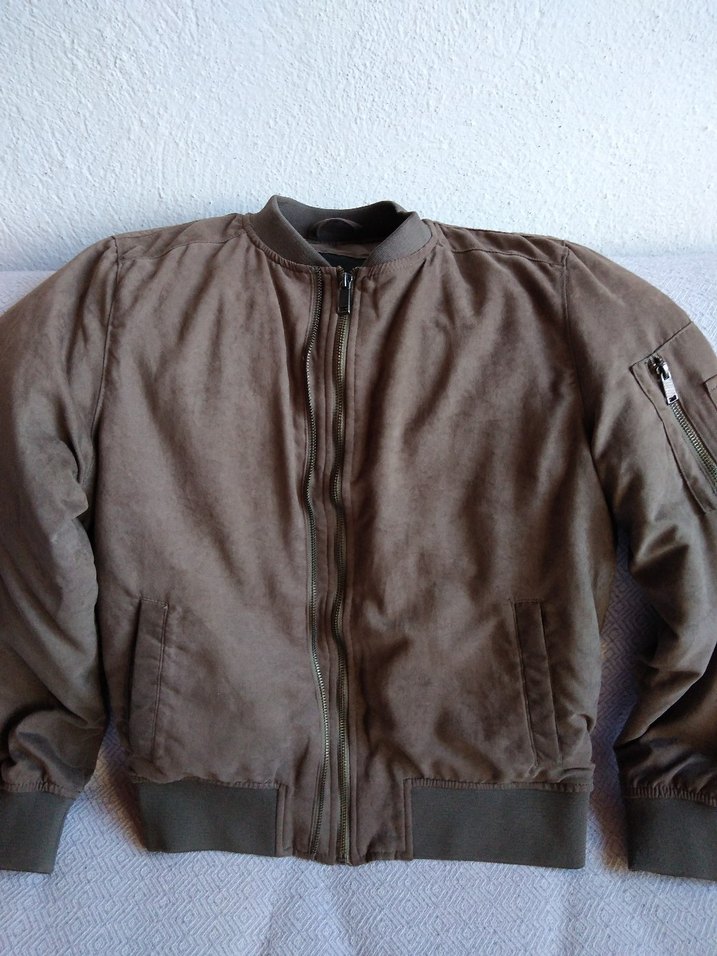 Kahverengi Süet erkek Fermuarlı Ceket - Görsel 3