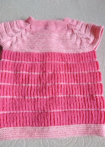 Kız Çocuk Pembe Örgü Kolsuz Hırka - Görsel 4