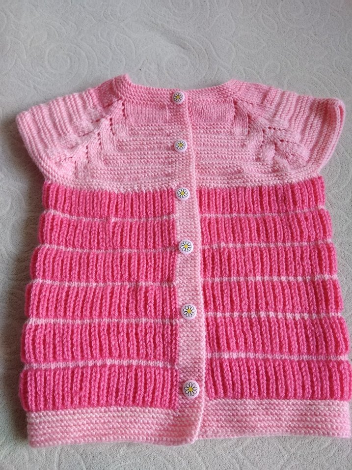 Kız Çocuk Pembe Örgü Kolsuz Hırka - Görsel 2