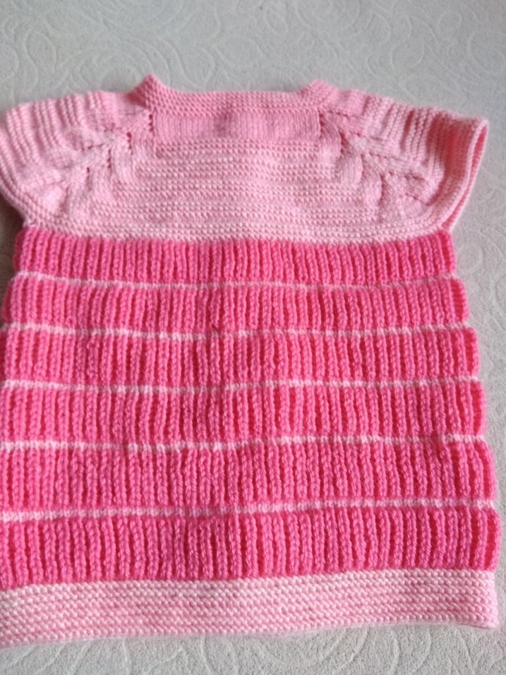 Kız Çocuk Pembe Örgü Kolsuz Hırka - Görsel 4