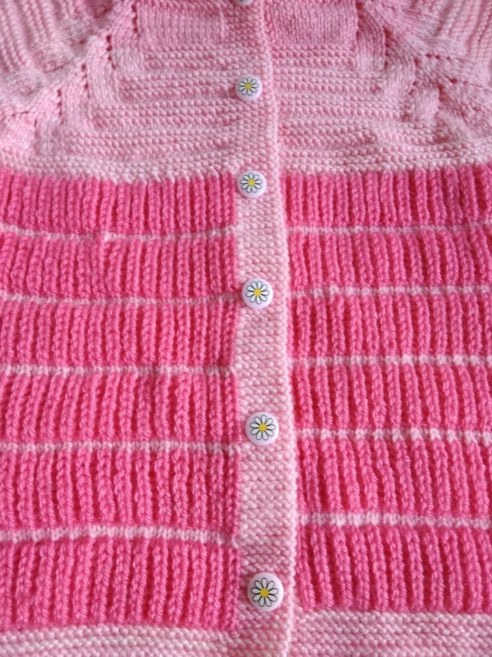Kız Çocuk Pembe Örgü Kolsuz Hırka - Görsel 3