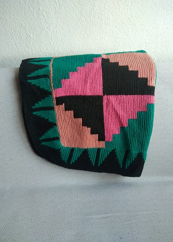 Renkli Desenli Örgü paspas - Görsel 6