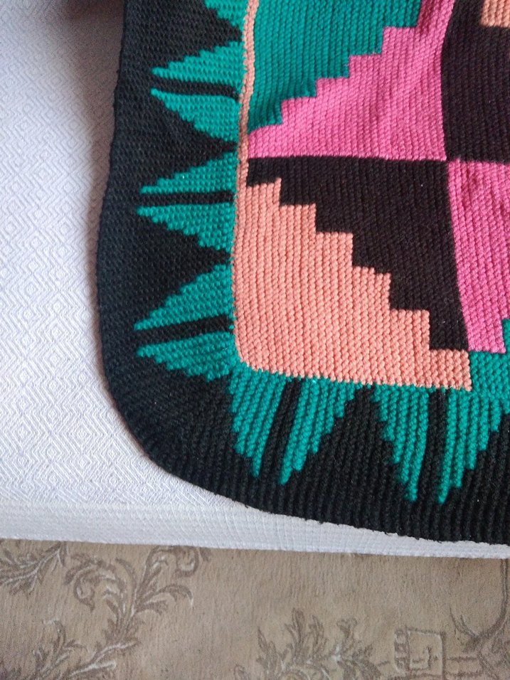 Renkli Desenli Örgü paspas - Görsel 3