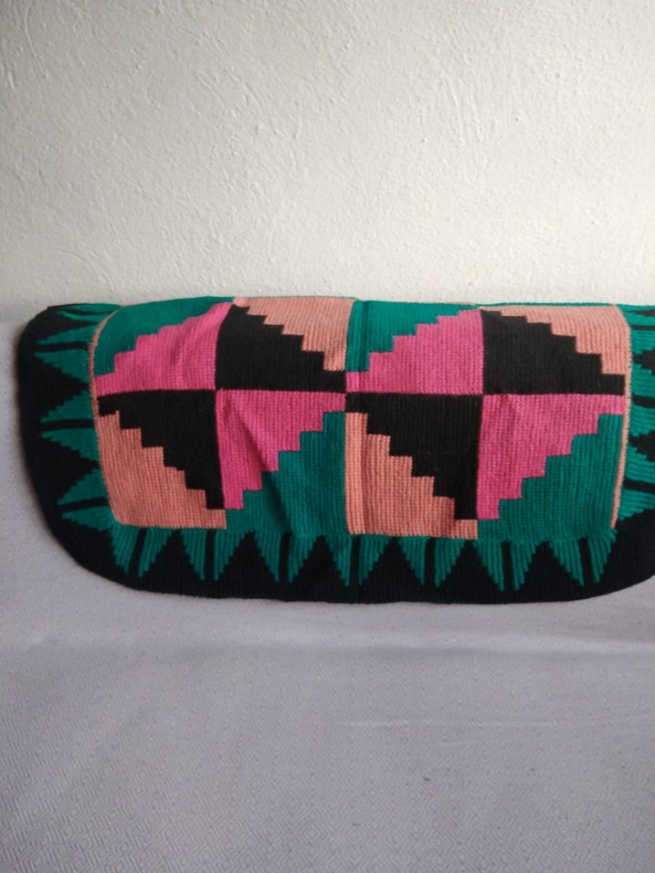 Renkli Desenli Örgü paspas - Görsel 4