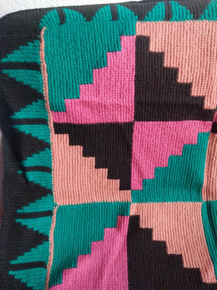 Renkli Desenli Örgü paspas - Görsel 2