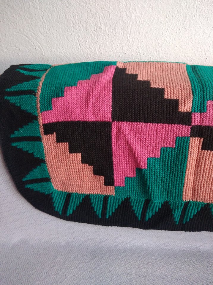 Renkli Desenli Örgü paspas - Görsel 5