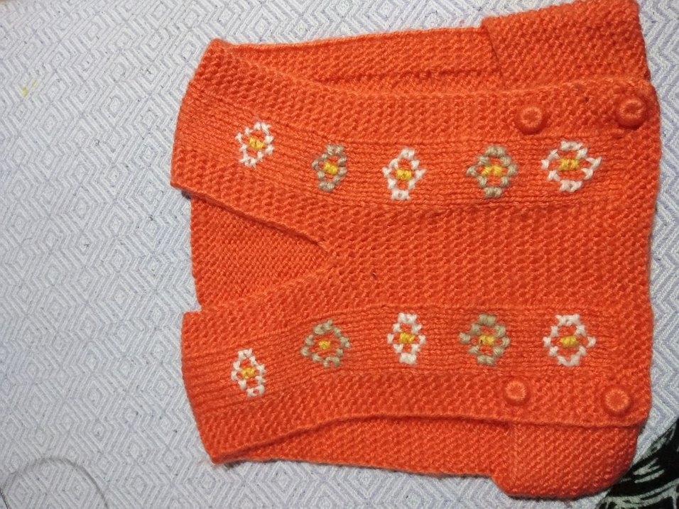 Kızlar için Nakışlı Örgü Kolsuz Hırka - Görsel 3