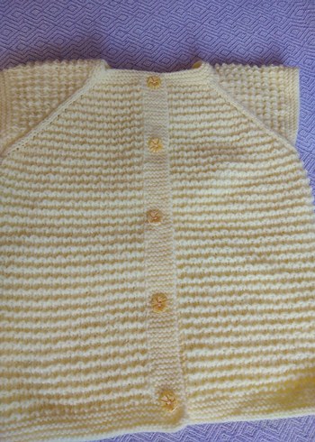 Kız Çocuk Sarı Örgü Kolsuz Hırka - Görsel 6