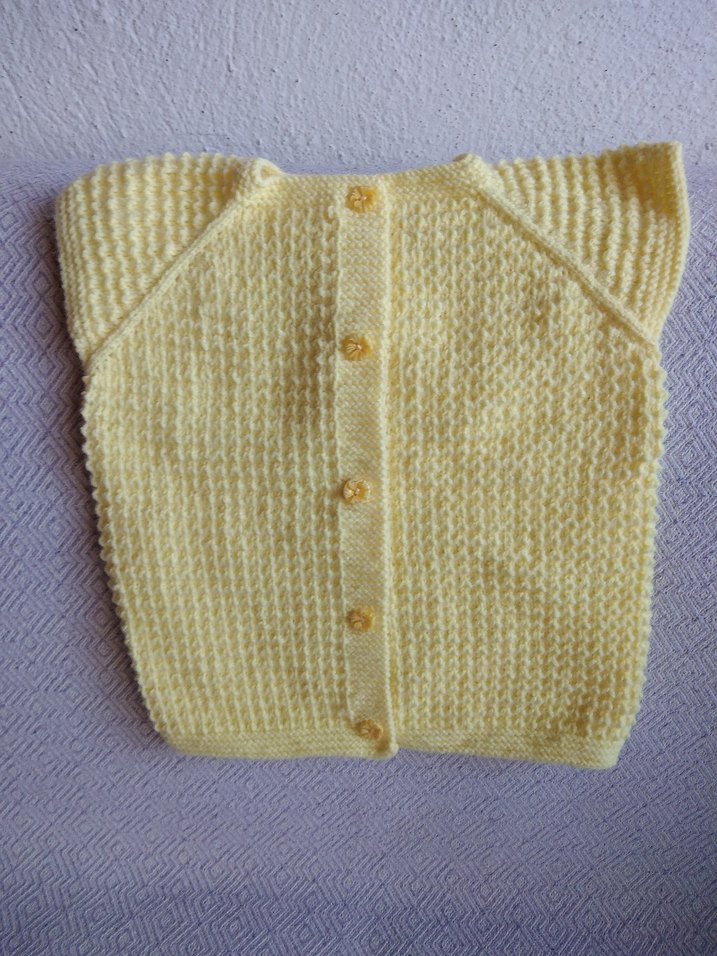 Kız Çocuk Sarı Örgü Kolsuz Hırka - Görsel 3