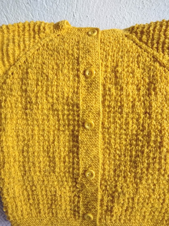 Sarı Örgü Kız Çocuk Kolsuz Hırka - Görsel 4