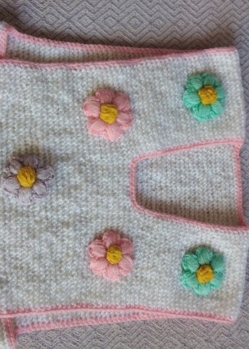 Nakışlı Bohem Kız Çocuk Kolsuz Triko - Görsel 4