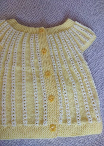 Kız Çocuk Sarı Örme Kolsuz Hırka - Görsel 5