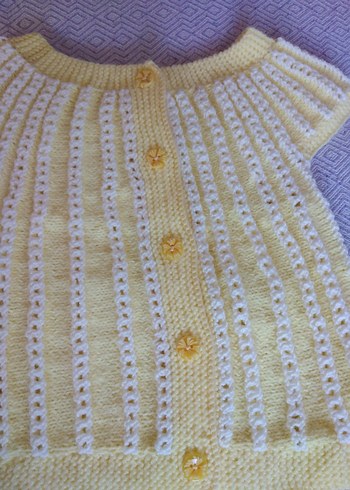 Kız Çocuk Sarı Örme Kolsuz Hırka - Görsel 4